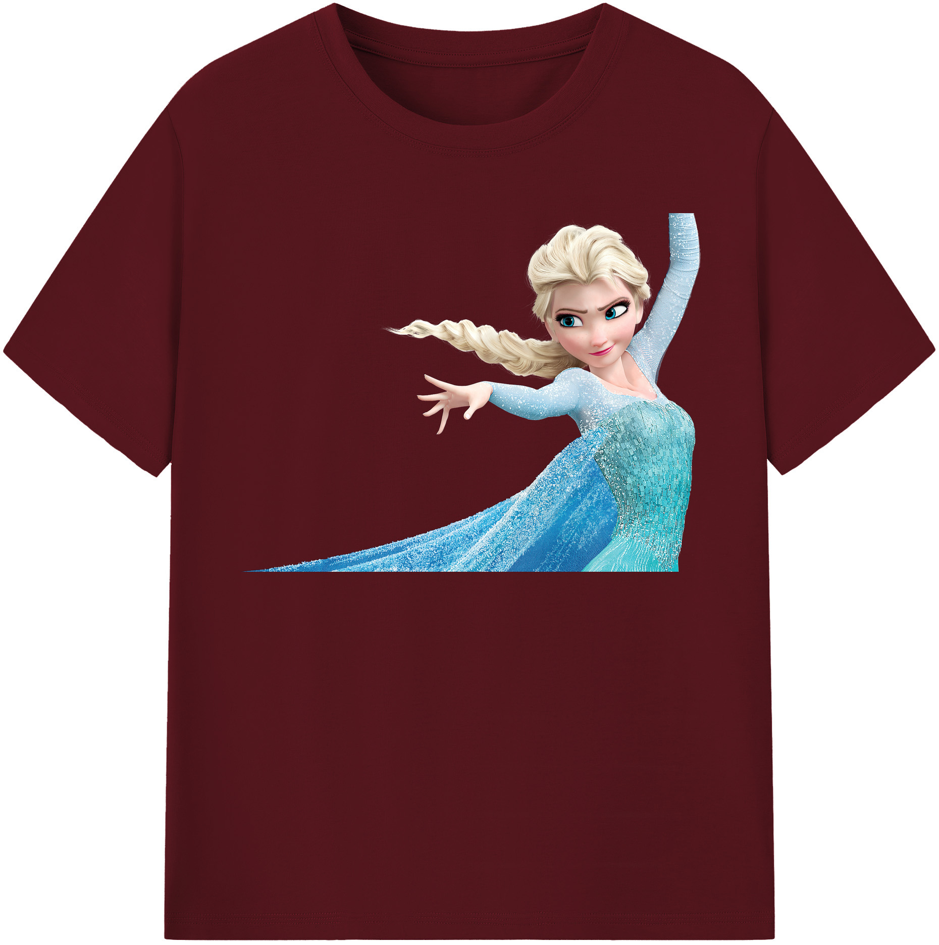 （画像用） アナと雪の女王 アンナ エルサ Frozen Anna Elsa 綿100％半袖Tシャツ（フロントプリント）
